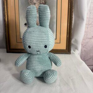 Miffy corduroy plush toy,  aqua blue in color